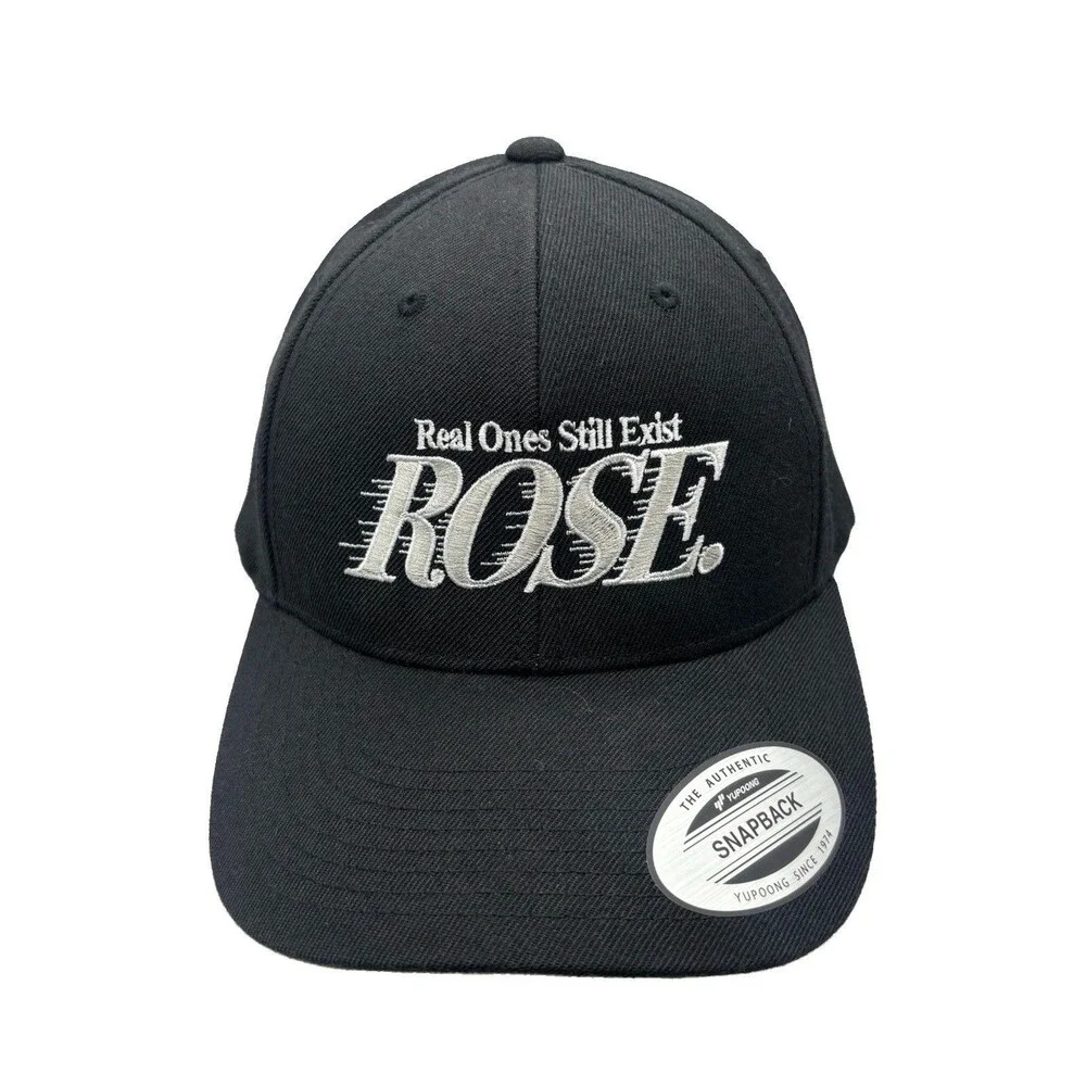 ROSE Real Ones Still Exist Hat Black Yupoong Classic Snapback Streetwear OSFM